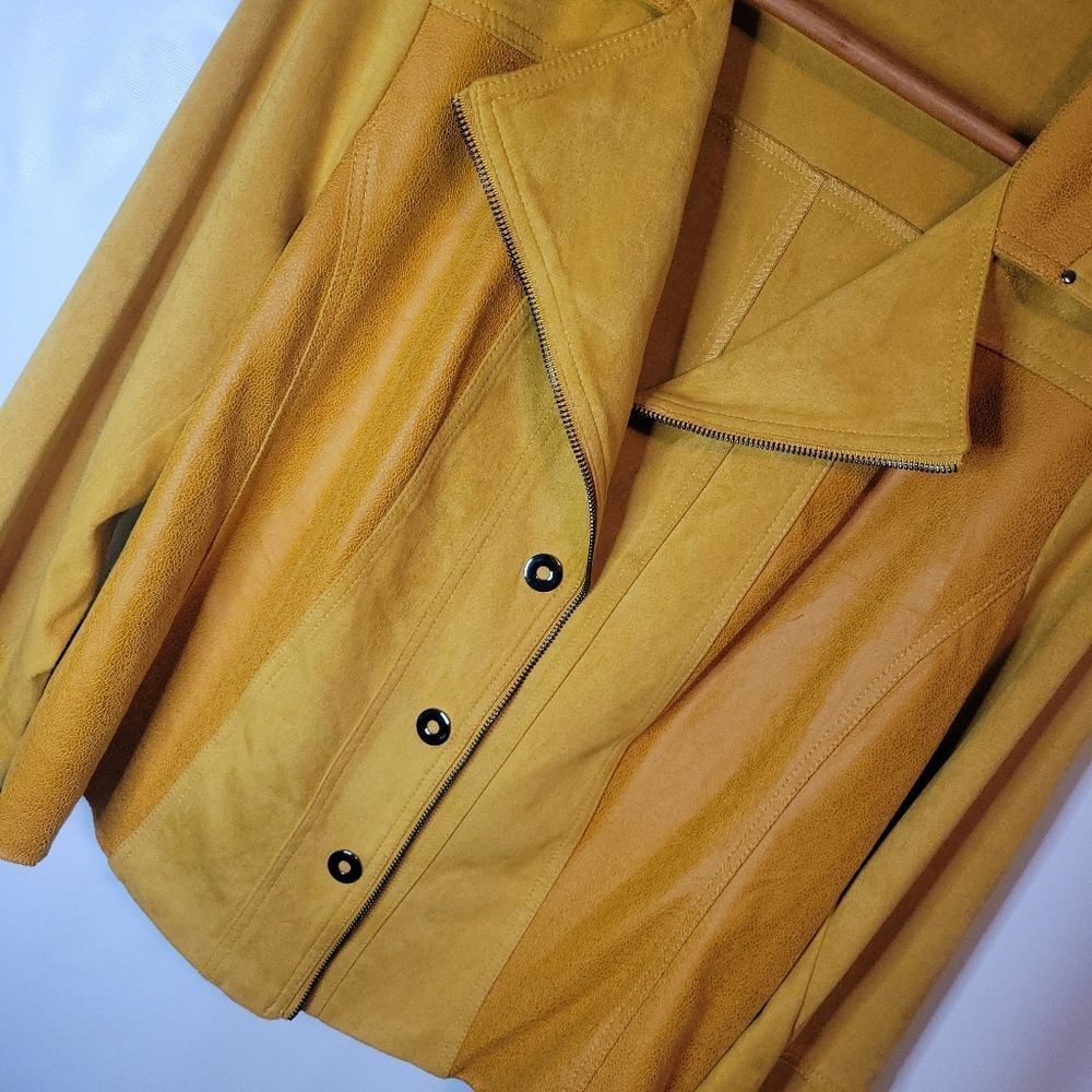 Laura Faux Suede Bright Mustard Yellow Jacket - Picture 15 of 16